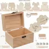 Caja de Almacenamiento de Madera Tiene 60 Formas Lindas de Madera Marcadores de Libros para Baby Shower a Caja de Almacenamiento de Chips de Madera