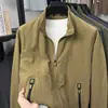 Chaqueta de hombre de cuello alto para primavera y otoño, abrigo casual holgado para hombre, prenda exterior simple y moderna, ropa deportiva de otoño para exteriores, de moda