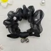 Elástico de Cabelo de Malha com Pérolas, Scrunchie de Organza Brilhante de Alta Qualidade, Acessório de Cabelo com Pingente de Cristal, Tiara 3274 Laço