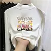 Ropa interior de doble cara con forro polar para niños, estilo otoño/invierno, cuello semi-alto, camiseta de manga larga cepillada para niñas, ropa cálida para niños pequeños y niños pequeños