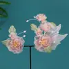 25 nuevos pasadores de flores de begonia rosa fresca hechos a mano con diseño original antiguo, accesorios para el cabello, accesorios para el cabello de flores calientes para ropa china
