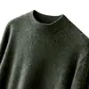 Suéter 100% Caxemira Masculino Ponto Doze Plano Casual de Negócios Gola Alta Meia Camisa Básica de Tricô para Homem