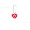 Estilo Femenino Rosa Cadena de Cuentas de Corazón de PVC Encanto Llavero de Estrella con Lazo Accesorio para Bolso Colgante Pequeño Regalo