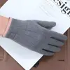Guantes de terciopelo con forro de felpa cálidos para otoño e invierno, para mujer, pantalla táctil, para montar, para exteriores, a prueba de frío, de dedo completo, cortavientos