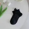 Calcetines de barco anti-rozaduras con lazo para primavera y verano para mujer, calcetines cortos invisibles de malla fina y transpirable, calcetines lindos y versátiles de estilo japonés, cómodos