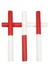 Bastón de Relevos para Competiciones, Reuniones Deportivas, Entrenamiento de Carrera, Atletismo, Aleación de Aluminio, Madera Maciza, PVC, Bastón de Relevos de Plástico Rojo y Blanco