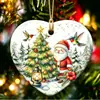 Novas decorações de árvore de Natal transfronteiriças de 2027: Enfeites de desenho animado planos de acrílico 2D em um estilo country americano fofo