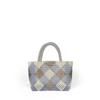 Nova moda All-match diamante padrão mão-tecido bolsa feminina mão-carregado cesta de vegetais bolsa grande capacidade miçangas bolsa