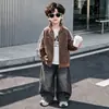 Chaqueta de moda con estampado de leopardo para niños, elegante atuendo de otoño, camisa con cremallera para niños, nuevo top de manga larga primavera/otoño 2026