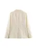 Comercio exterior transfronterizo de Amazon más vendido ropa de mujer otoño 2026 blazer jacquard suave blanco roto, chaqueta de trabajo de corte holgado y favorecedor