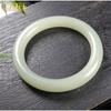 Pulseira de Jade Branco Jade Afegão Sebo a Bens Barra Redonda Pulseira de Beleza Barra Média Larga Pulseira de Jade Fornecimento ao Vivo