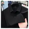 Camiseta de Manga Corta para Hombre de Algodón de Fibra Larga de Xinjiang Verano 2025 Nueva Casual de Negocios Color Sólido Cuello de Solapa Polo de Media Manga