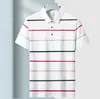 Camiseta Nueva de Verano 2024 Polo Ligero de Negocios Camisa Polo Rayada para Hombre de Alta Calidad Moda Casual Solapa