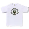 2026 Nueva Marca de Moda Bape Cabeza de Mono Peso Pesado Manga Corta Corte Holgado Unisex Camiseta para Pareja Estudiante
