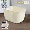 Cesta de armazenamento de mesa de imitação de rattan para uso doméstico, organizador de itens diversos para banheiro, cesta de plástico para lanches na cozinha e sala de estar