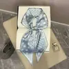 Novo Lenço Longo 2025 Seda Estampado Dupla Face Lenço Elegante Moda Verão Cinto Decorativo Lenço