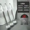 Cepillo para inodoro de mango largo, acero inoxidable, para limpiar áreas de difícil acceso en el baño, uso doméstico, cepillo para limpiar inodoros y baños