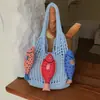 Bolsos de Moda Transfronterizos Tendencia para Mujeres, Estilo Nuevo, Estilo Perezoso, Bolso de Hombro Tejido Casual para el Día a Día, Muchos Bolsos Tote con Forma de Pez