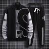 Traje Deportivo Casual Van Kesi Primavera y Otoño Nuevo Color Combinado Tendencia Estilo Hong Kong Holgado Wafflet Cuello Redondo Sudadera