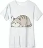 Exportación de Comercio Exterior Europeo y Americano Transfronterizo Impresión 3D Transferencia de Calor Dibujos Animados Gatito Lindo Ropa Infantil Casual Camiseta de Manga Corta de Algodón Puro