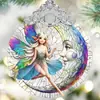 Enfeites de Natal em Vitral Transfronteiriços Enfeites Pendentes Decorações de Árvore de Natal Presentes para Amigos e Irmãs