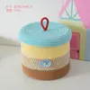 Cesta de Almacenamiento Cosmético Cubierta para Escritorio, Linda Cesta de Almacenamiento Tejida para el Hogar, Caja de Almacenamiento para Artículos Varios a Prueba de Polvo, Adorno Decorativo