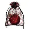 Bolsa de fio bronzeador de Halloween transfronteiriça da Amazon, rede de aranha, bolsa transparente para embalagem de doces e presentes