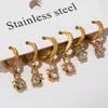 Xinyixinxin Design de Nicho Brincos de Gatinho com Diamante Aço Inoxidável Banhado a Ouro 18K Real Brincos Joias Transfronteiriças Atacado