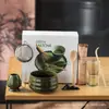 Tazón de Matcha de Cerámica Japonesa Transfronterizo, Utensilios para Preparar Té de la Dinastía Song, Juego de Batidores de Té de 100 Piezas, Caja de Regalo para Ceremonia de Té