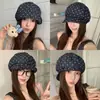 Boina de Mezclilla con Estampado de Estrellas Estilo Coreano para Mujer Sombrero de Pescador con Protección Solar de Gama Alta Gorra Plana Hace que la Cara Parezca Más Pequeña Gorra de Periodista