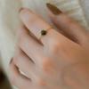 Anillo de turmalina arcoíris estilo Xiaohongshu, anillo de moda con cuentas de múltiples gemas para mujer, nicho ins, anillo de dedo índice de alta gama