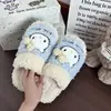 Pantuflas de Peluche Originales de Hello Kitty de Sanrio para Mujer, Nuevas para Otoño/Invierno 2026, Pantuflas Cálidas para el Hogar sin Cierre