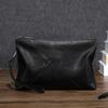Bolso Clutch de Cuero Genuino de Gran Capacidad, Bolso Clutch de Cuero de Vaca de Primera Capa, Bolso Sobre de Cuero Suave, Bolso de Mano para Regalo, Bolso para Traslado al Trabajo