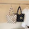 Bolso de Lona de Lunares de Alta Gama para Mujer, Moda Verano 2026, Gran Capacidad, Casual, de Hombro, Debajo del Brazo, Bolso Almohada para Viajero