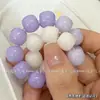 Pulseira de Contas de Buda Rosa Translúcido com Cor Gradiente Suave para Estudantes Brincarem, Contas Redondas, Presente para Melhores Amigos, Pulseira para Três Pessoas