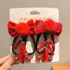 Pinza para el pelo de niña pequeña León Danzante Hanfu Borla Año Nuevo Accesorio para el pelo Peluca Princesa Lazo Adorno para el pelo Pinza para el pelo de niños