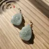 Colgante con Cierre de Plata S925 Tianshan Cui de Xinjiang con Flor Flotante Colgante Ruyi de Paz de Doble Cara Tianshan Cui Colgante de Jade