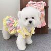 Primavera y Verano Nueva Ropa para Mascotas Ropa para Perro Gato Leche Oso Fructosa Falda Bichón Teddy Perro Pequeño Dibujos Animados