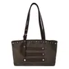 Bolso de hombro tipo tote grande transfronterizo para mujer, un bolso de mano elegante y versátil, con un diseño retro de gamuza