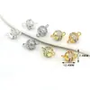 Pingente Duplo Oco Color-Preserving Banhado a Ouro Cobre Zircônio Micro-Incustado 18K Acessórios de Contas para Pulseira Colar Feito à Mão DIY