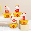 Brinquedo Giratório de Gato Fofo Gato da Sorte Decoração para Casa Mesa de Escritório Decoração para Alívio de Estresse Presente