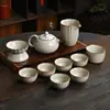 Conjunto de Chá Cerâmico Cinco Fornos Famosos Caixa de Presente para Casa e Escritório, Conjunto Completo de Chá Kung Fu, Item de Lembrança e Presente