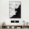 Pintura Decorativa Moderna Minimalista para Sala de Estar, Arte de Pared Oceánico Texturizado en Blanco y Negro, Arte Personalizado para Hotel, Mural para Vestíbulo