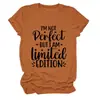 NO Soy Perfecta, sino Amazon Ebay Sitio Independiente Moda Versátil Camiseta de Manga Corta con Cuello Redondo para Mujer