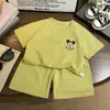 Conjunto de Camiseta de Manga Corta Fresca y Shorts de Verano para Niños Atractivo Elegante Súper Lindo Más Vendido Conjunto de Camiseta Corta Tacto Ligero de Algodón