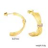 Pendientes Transfronterizos, Pendientes Asimétricos en Forma de Corazón, Pendientes Irregulares Curvos Retorcidos en Forma de C, Tachuelas para Orejas Estrelladas de Acero Inoxidable