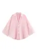 2025Za Transfronterizo Aliexpress Ropa Europea y Americana Casual Simple Multicolor Versátil Estampado Mixto Camisa de Mangas Anchas