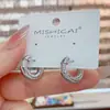 Pendientes Metálicos Geométricos de Circonita de Alto Diseño, Personalizados y Versátiles, Simples y de Moda, Pendientes de Moda de Celebridad de Internet para Mujer