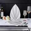 Servilleta de Tela de Poliéster Servilleta de Tela de Hotel Tela Servilleta de Tela Restaurante Blanco Flor Plegada Taza Tela Mantel Mantel