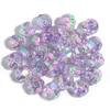 Cuentas sueltas acrílicas transparentes con superficie cortada de color, cuentas redondas con forma de gota de aceite de color, cuentas sueltas con agujero recto, cuentas DIY semiacabadas
